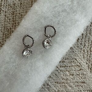 Elegant Origami Owl Silver Twisted Hoop Earrings